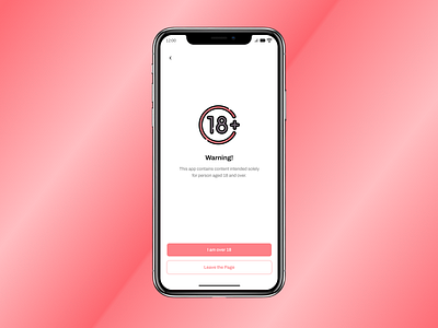 Daily UI Challenge # 54 - NSFW Warning ⚠ 18 18 content android branding content daily challenge daily ui daily ui challenge 54 design figma figma design illustration intended iphone nsfw nsfw warning ui uiux warning