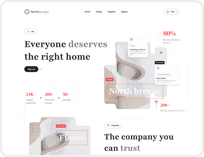 Real Estate Website-hero section hero section landing page landing page hero section minimal landing page minimal website real estate trending website website mockup