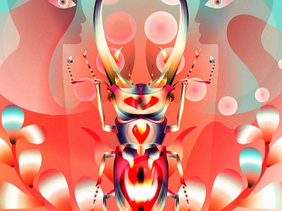 The Trippy Beetle animation background beetle behance branding clean creativedesign dribbble gradient graphic design hallucinogens illustration illustrator mandala minimal pattern psychedelic symmetry trippy vector art