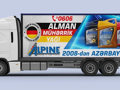 ALPINE ENGINE OIL TRUCK PROMO branding car graphic design truck