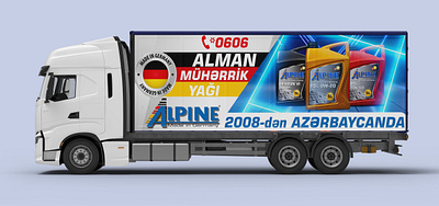 ALPINE ENGINE OIL TRUCK PROMO branding car graphic design truck