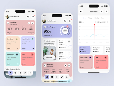 HealthyPI-Healthcare Mobile App app screen design clean design health app health apps healthcare app ios app design medical app medical healthcare mental care mental health mobile mobile app mobile app design modern ui product design ui uiux wellness wellness app