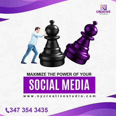 Maximize the Power of Your Social Media! branding brochures chess game design graphic design illustration logo social media vector