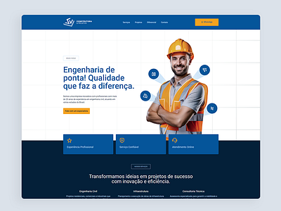 Site de engenharia branding logo ui