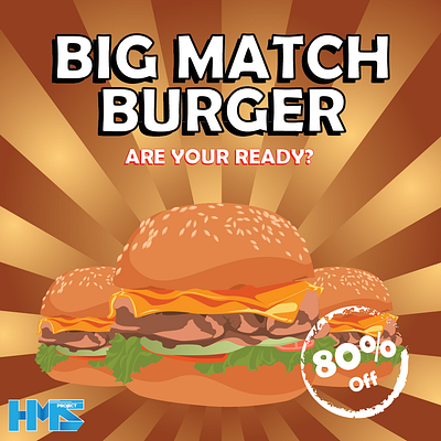 Instagram Content Burger Big Match branding design graphic design illustration vector