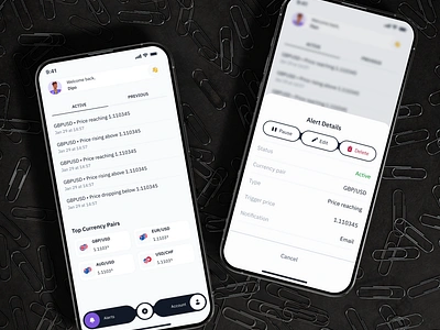 🏡Homepage + 🚨Alert Details alert app clean clean design design digital product forex illustration minimalist mobile mobile design mvp product designer startup trading ui ui design uiux ux design