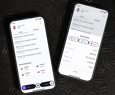 🏡Homepage + 🚨Alert Details alert app clean clean design design digital product forex illustration minimalist mobile mobile design mvp product designer startup trading ui ui design uiux ux design