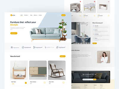 E-commerce Furniture Shop design ecommerce ecommerce landing page furniture furniture shop landing page ui ui design