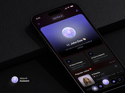 Voice AI Assistant - UI Exploration v2 ai aiapp aiproduct aiui aiux chat chatbotapp gradient hilf al hilf al digital interactivedesign interface minimal trending ui ux visual voiceassistant voicetechnology voiceui