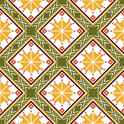 Pattern ornament ethnic floral folk art geometry ornament pattern print slavic vector