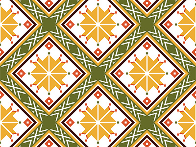 Pattern ornament ethnic floral folk art geometry ornament pattern print slavic vector