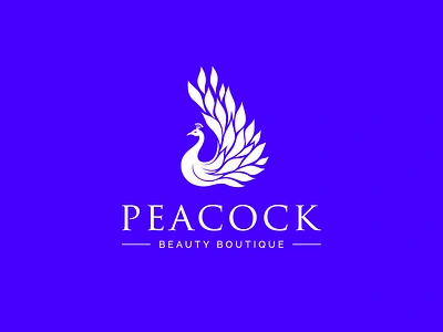 Peacock Beauty Boutique Logo Project animal branding creative logo cute logo design graphic design illustration logo peacock beauty logo peacock boutique logo peacock logo peacock minimal logo ui vector