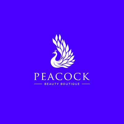 Peacock Beauty Boutique Logo Project animal branding creative logo cute logo design graphic design illustration logo peacock beauty logo peacock boutique logo peacock logo peacock minimal logo ui vector