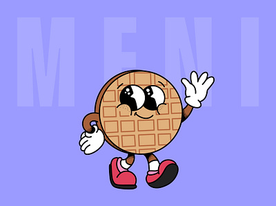 Characters for children's waffles MENI branding character design illustration product design ui web design