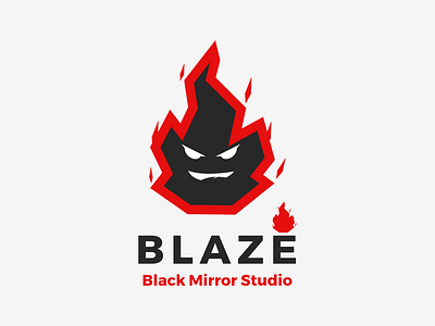 BLAZE LOGO FOR BLACK MIRROR STUDIO animation branding design graphic design illustration logo typography ui ux vector