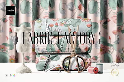 Fabric Factory v.11 Mockup Bundle creator custom customizable design designed generator mock ups mockups pattern patterns personalized printed smart object surface template templates