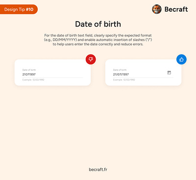 UI Design Tips #10 - Date of birth design design tips do dont tips ui ui design ux ux design