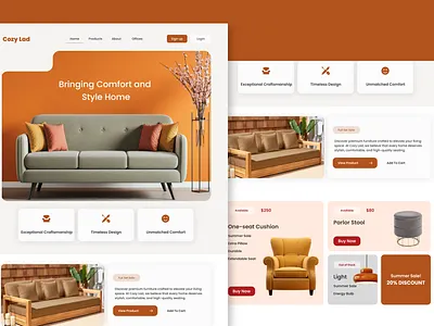 Cozy Lad Website - UI Design 3d creative designs graphic design landing page product design ui ui design ux design web design website design