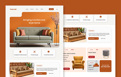 Cozy Lad Website - UI Design 3d creative designs graphic design landing page product design ui ui design ux design web design website design