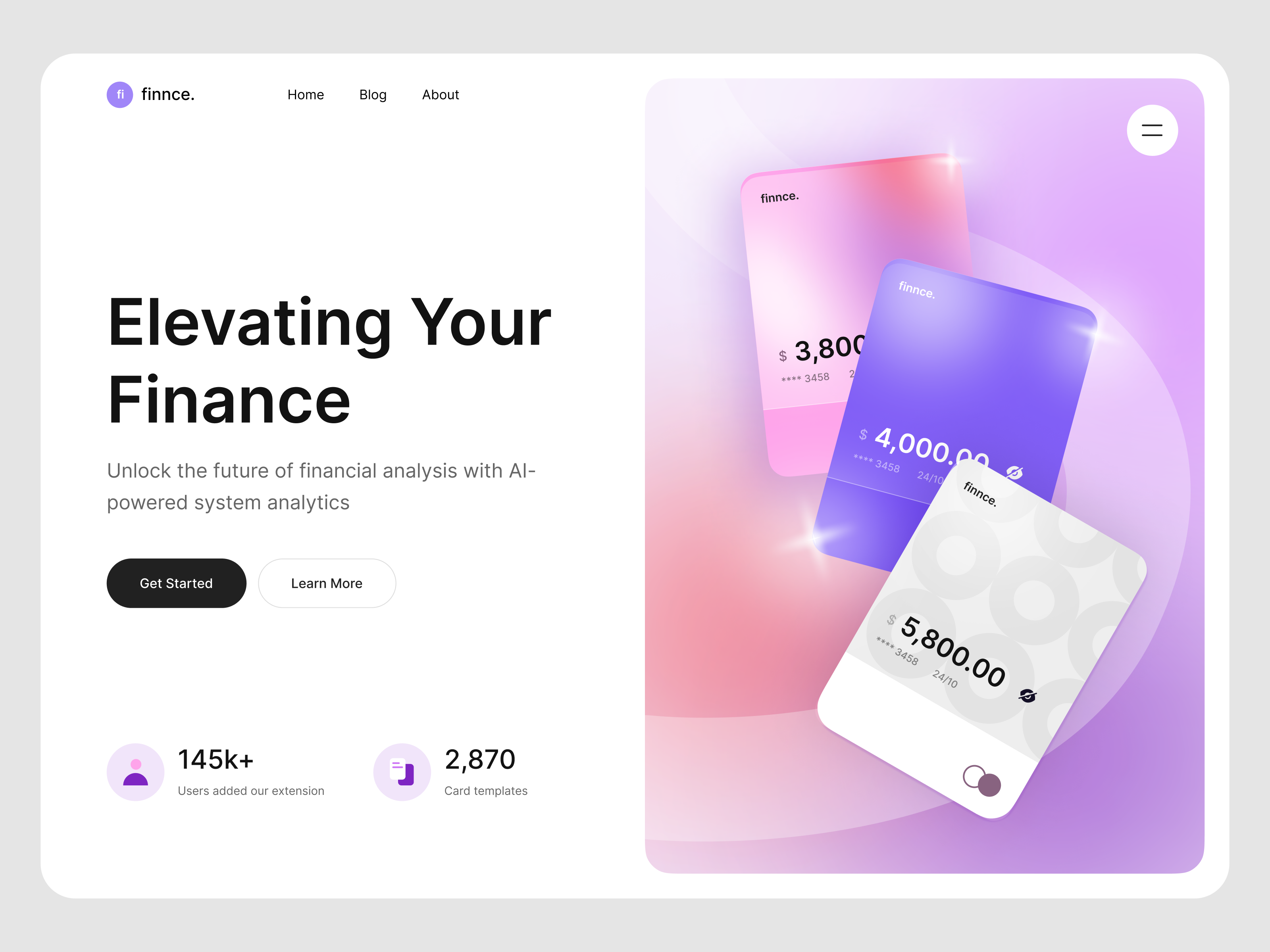 Example of Finance Landing Page