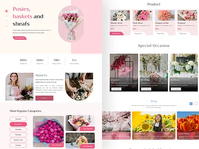 Customized Floral Bouquet Selling Website animation app design branding design e learning website ecommerce website graphic design illustration logo marketing website motion graphics ui ui design ux ux design ux research vector web design website design
