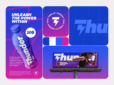 Thunder branding project concept best logo brand identity branding coldrink drink energy graphic design icon illustration landing page logo logo design modern pepsico red bull text logo thunder typography ui ui design