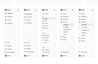 Sidebar explorations app dashboard design saas sidebar