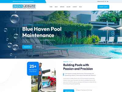 Pool Maintenance Services Website Design construction controctor pool construction pool maintenance website website design