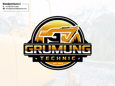 Grumung Technic 3d animation branding construction excavator graphic design logo logo design masculine modern motion graphics technic ui