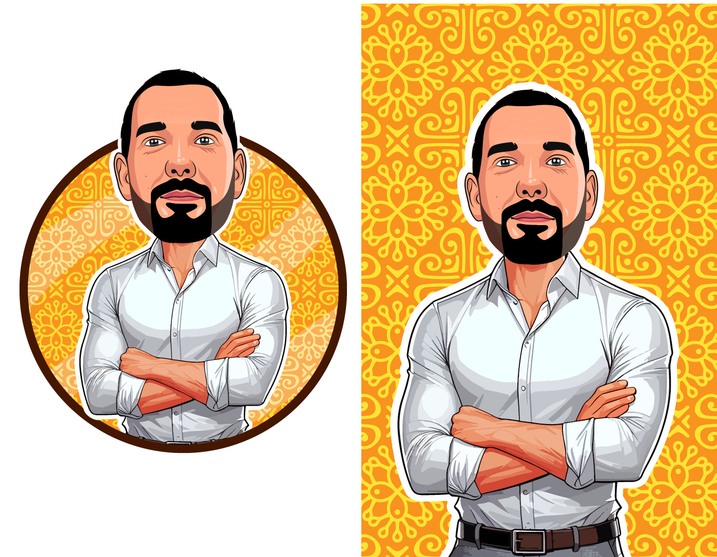 Stylized Cartoon Portrait Art | Custom Logo Design for Branding cartoon art for branding cartoon portrait art circle logo illustration custom logo design custom profile picture digital illustration luxury branding art modern cartoon style personal branding logo portrait logo design