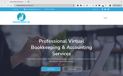 Bookkeeping and Accounting Website above the fold accounting bookkeeping design finance financial fresh minimal minimalistic modern simple simple design sleek ui ux web design webflow website design webwave wix studio