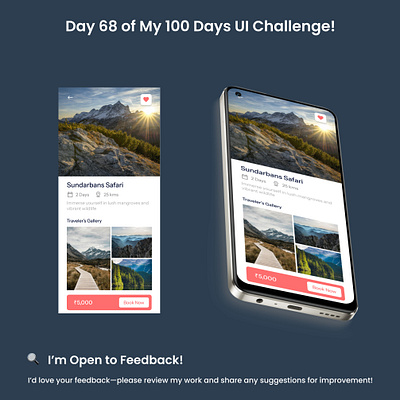 Day 68/100 - Travel App Screen UI 100daysofui