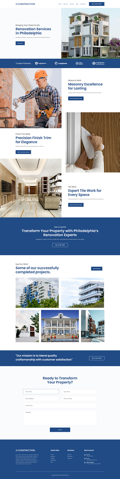 Construction Company Landing Page construction construction landing page construction service landing contractor website elementor pro landing page design service landing page website ui wordpress website design