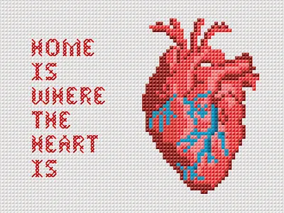 Pixel Love bird heart home illustrations paris pixel proverbs