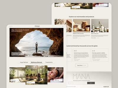 MANA - An Elegant Spa & Wellness Retreat Website Design branding clean design logo minimal design spa ui ux wellness wellnessretreat