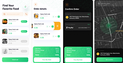 Example Design for Food Delivery Application application design food delivery mockup ui ux