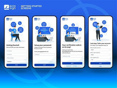Evia Sign Getting Started app graphic design illustration logo mobile ui ux