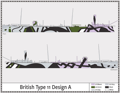 British Type 11 - Design A, Dazzle Camouflage - 1917 camouflage dazzle illustration