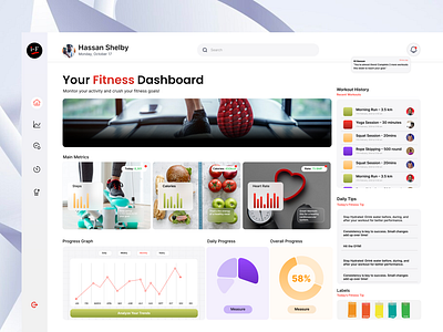 Fitness Dashboard animation branding dasboard dashboard design design fitness graphic design hero session logo metrics ui ux