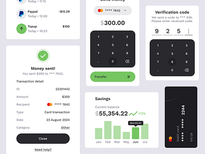 Banking app UI components banking design mobile mobile app ui