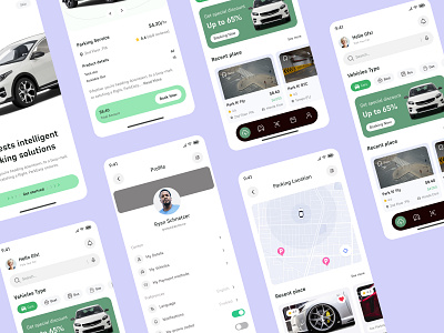 Space Parking - Mobile Apps app app desigen booking car app driving gara gps location tra mobile mobile app parking rent route space tracking ui ui ux desigen ux valet ve