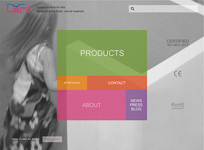 "Laro", children's furniture, website, 2013 ui ux web design website