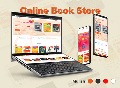 Online Book Store UI Website & Mobile 3d animation app branding design graphic design illustration logo motion graphics typography ui ux vector