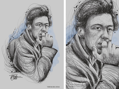 Al Pacino - Scribble art abstract actor fan art film illustration line line art movie portrait portrait illustration scribble scribble art unique watercolor