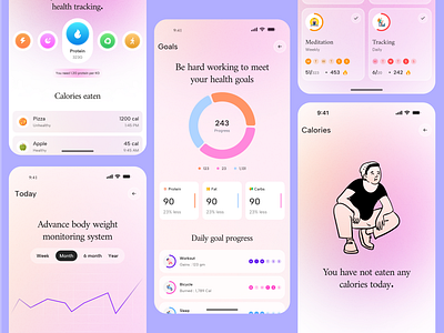 Health tracker app ui ui user interface design ux ux design