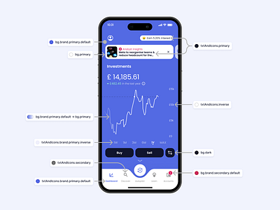 Wealthyhood's Color tokens fintech mobile app tokens ui