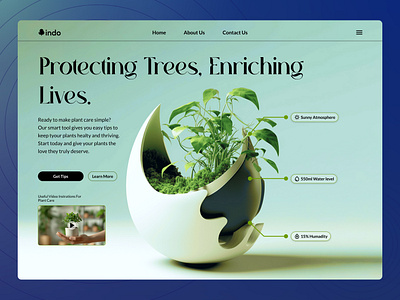 Plant Care Website Design dailyux design figma new trend plant plant care plant website popular tree care ui ui design uiux ux uxlife web design website