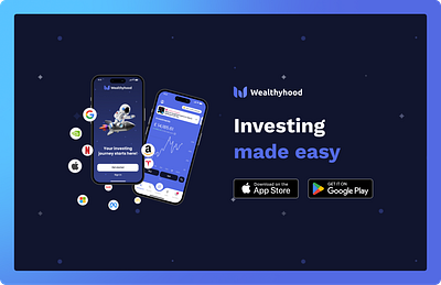 Wealthyhood investing screenshots fintech mobile app ui