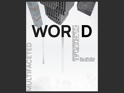 Poster world black branding design dribbble first page graphic design illustration landing landing page logo minimalistic poster typography ui ui design ux ux design web white world