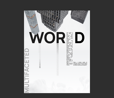 Poster world black branding design dribbble first page graphic design illustration landing landing page logo minimalistic poster typography ui ui design ux ux design web white world